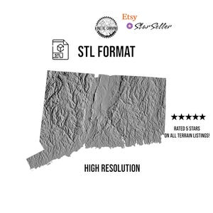 Modèle 3D STL du Connecticut, États-Unis pour impression 3D, travail du bois CNC