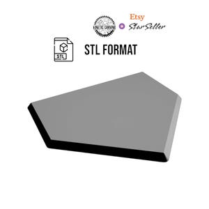 Baseball Home Plate 3D STL File for Woodworking, CNC, Printing and Lasering