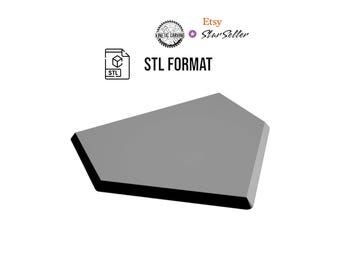 Baseball Home Plate 3D STL File: CNC, Woodworking, Printing (Digital File)