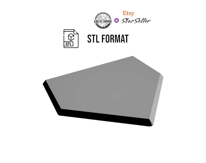Baseball Home Plate 3D STL File for Woodworking, CNC, Printing and Lasering