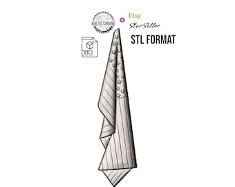 Draped American Flag STL File | 3D Model for CNC, Carving & 3D Printing (Digital Download)