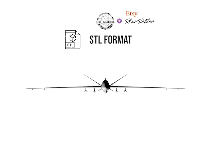 MQ-9 Reaper Drone Aircraft STL for 3D Printing, CNC Woodworking