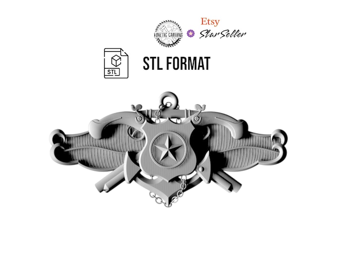 U.S. Navy Security Force (NSF) Senior Specialist 3D STL | 3D CNC Carving File, Wood Relief Art, 3D Printing Ready