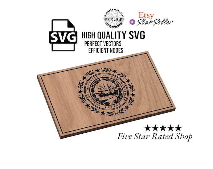 New Hampshire State Flag SVG File for Woodworking, CNC, Printing and Lasering