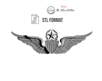 U.S. Aviation Wings (Master) STL – For Woodworking, 3-D Printing, 3-D Laser Engraving (Digital Download)