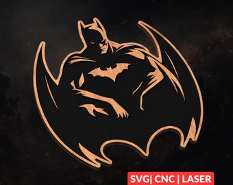 File SVG/CNC per taglio laser di supereroi, decorazione murale in legno, incisione Glowforge, pronto per LightBurn.