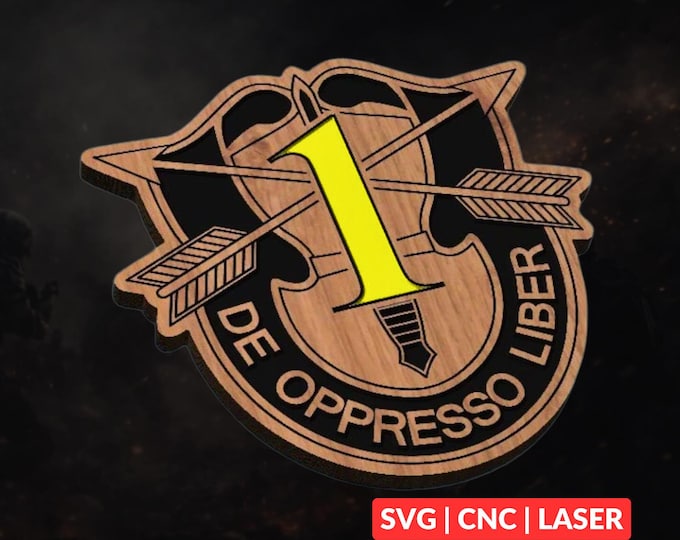 1st Special Forces Group Crest SVG | CNC Laser Cut File, Wood Wall Art, Glowforge Engraving, LightBurn Ready