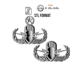 Explosive Ordnance Disposal (EOD) Badge STL File Bundle | Basic and Master Versions (Digital Download)