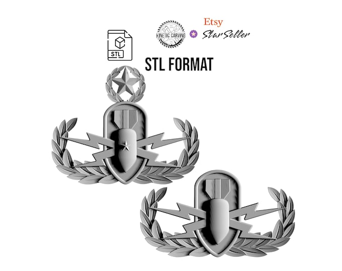 Explosive Ordnance Disposal (EOD) Badge STL File Bundle | Basic and Master Versions (Digital Download)