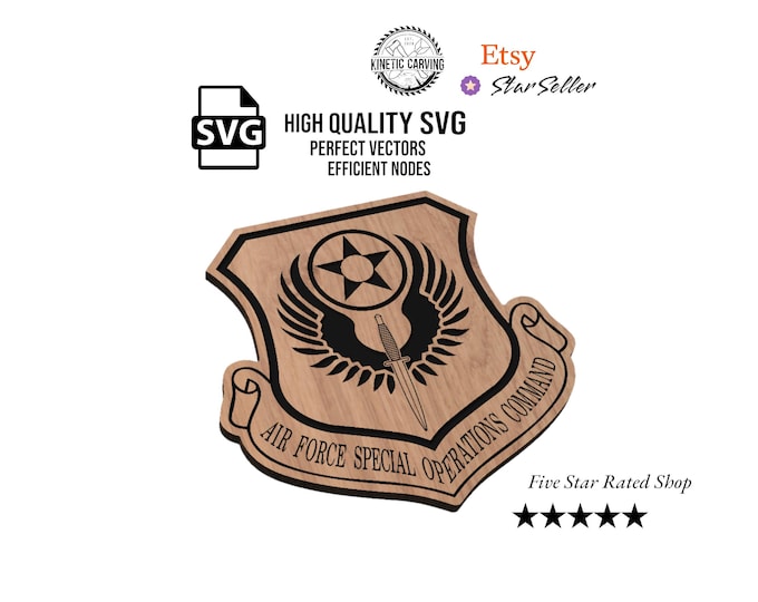 Air Force Special Operations Command (AFSOC) Patch Military SVG File for Woodworking, CNC, Printing and Lasering