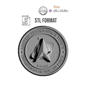 Space Force Military Logo STL | 3D CNC Relief File, Woodworking, 3D Printing, Laser Engraving