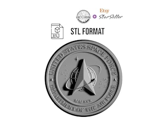 Space Force Military Logo STL | 3D CNC Carving File, Wood Relief Art, 3D Printing Ready