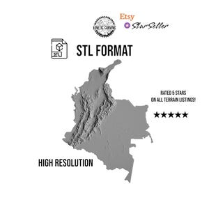 Modèle 3D STL de la Colombie pour impression 3D, travail du bois CNC