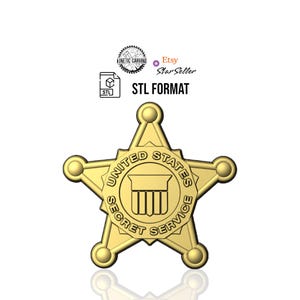 U.S. Secret Service Patch Logo STL | 3D CNC Carving File, Wood Relief Art, 3D Printing Ready