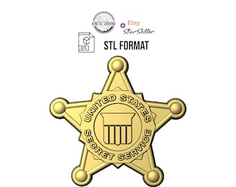 U.S. Secret Service Patch Logo STL File for Woodworking, CNC, Printing and Lasering