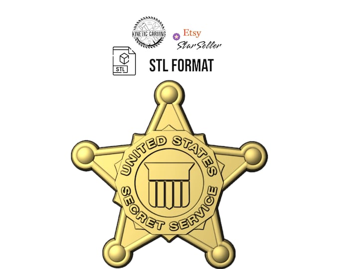 U.S. Secret Service Patch Logo STL File for Woodworking, CNC, Printing and Lasering