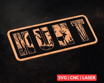 Hunting SVG | HUNT Wood Sign CNC File, Laser Engraving, Glowforge, Deer Hunter Wall Art