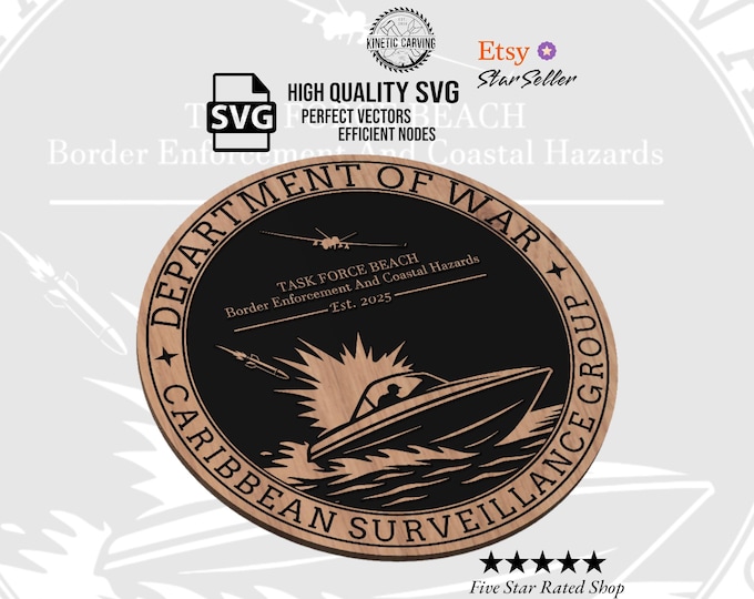 Department of War Caribbean Surveillance Group SVG for CNC and Laser (Digital Download)