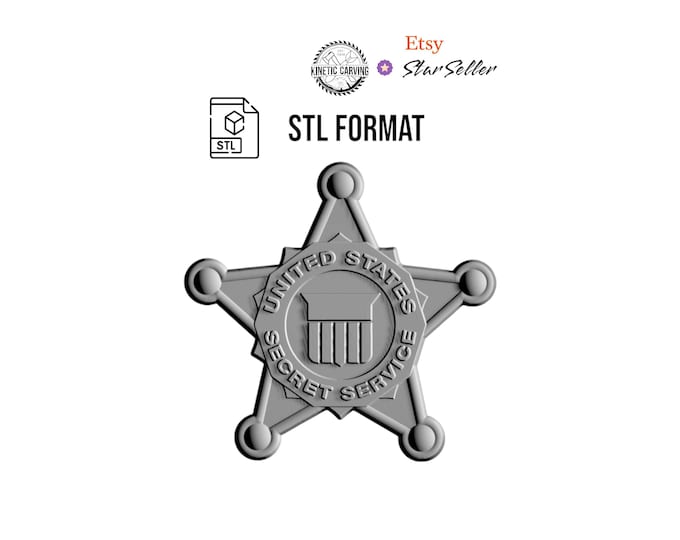U.S. Secret Service Patch Logo STL File for Woodworking, CNC, Printing and Lasering