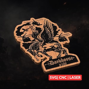 Dark Horse Militär Aufnäher SVG | CNC Laser Cut Datei, Laser Cut Datei, Laser Cut Datei, Glowforge Gravur, LightBurn Ready