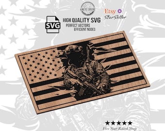 We Own The Night Tattered USA Flag SVG: Laser Cut, CNC, Vector File (Digital Download)