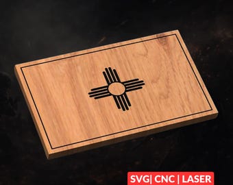 New Mexico State Flag SVG | CNC Laser Cut File, Wood Wall Art, Glowforge Engraving, LightBurn Ready