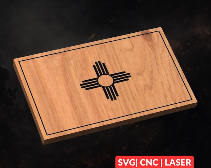 New Mexico State Flag SVG | CNC Laser Cut File, Wood Wall Art, Glowforge Engraving, LightBurn Ready