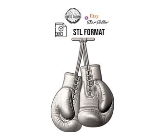 Boxing Gloves 3D Model STL | 3D CNC Relief File, Woodworking, 3D Printing, Laser Engraving