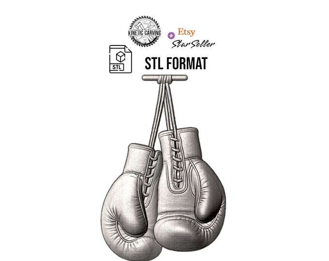 Boxing Gloves 3D Model STL File: CNC, Printing, Laser Cut