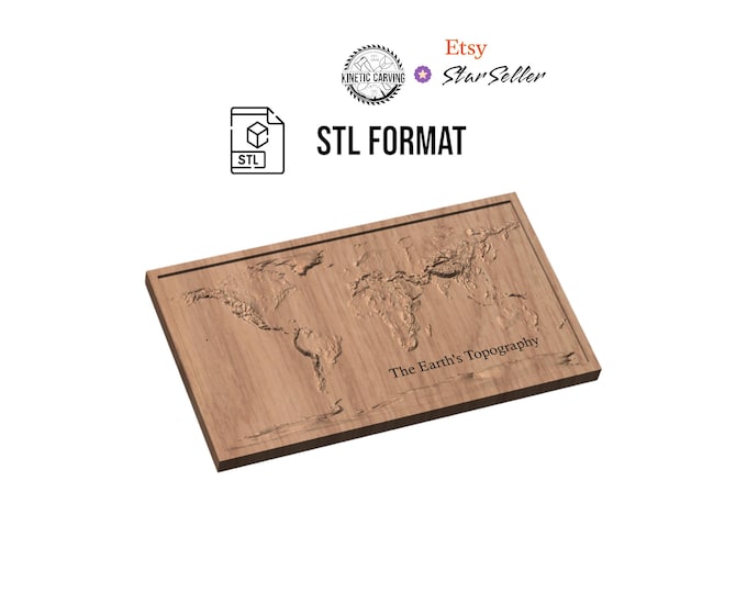 Global Topography File – 3D Topographic Map for CNC, 3D Printing, or 3D Lasering