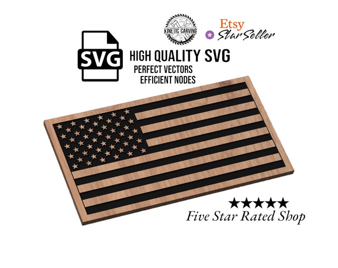 United States Flag SVG File for Woodworking, CNC, Printing and Lasering