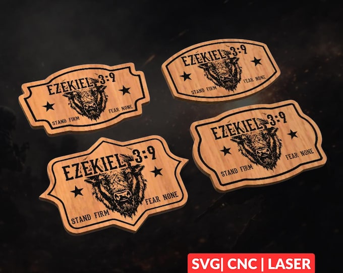 Bison Bible Verse Bundle SVG | CNC Laser Cut File, Wood Wall Art, Glowforge Engraving, LightBurn Ready