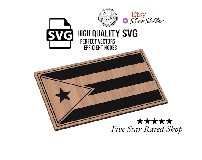 Puerto Rico Flag SVG File for Woodworking, CNC, Printing and Lasering