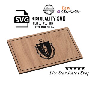 Massachusetts State Flag SVG for Woodworking, CNC, Printing, Lasering - Vector Graphics File
