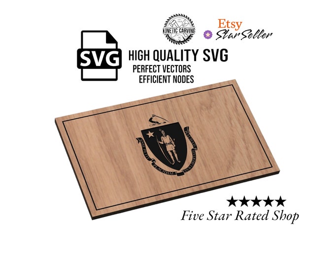Massachusetts State Flag SVG File for Woodworking, CNC, Printing and Lasering