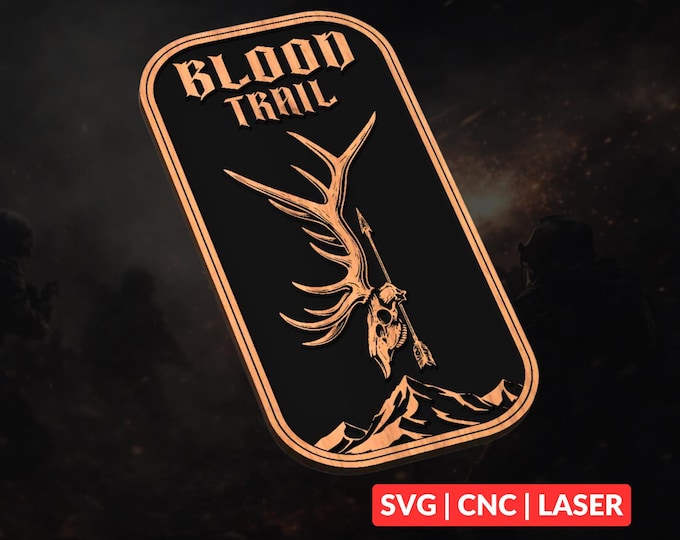 Blood Trail SVG | CNC Laser Cut File, Wood Wall Art, Glowforge Engraving, LightBurn Ready