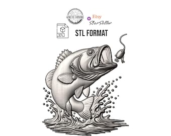 Large Mouth Bass STL File | 3D Model for CNC Cutting, 3D Printing, and 3D Laser Engraving