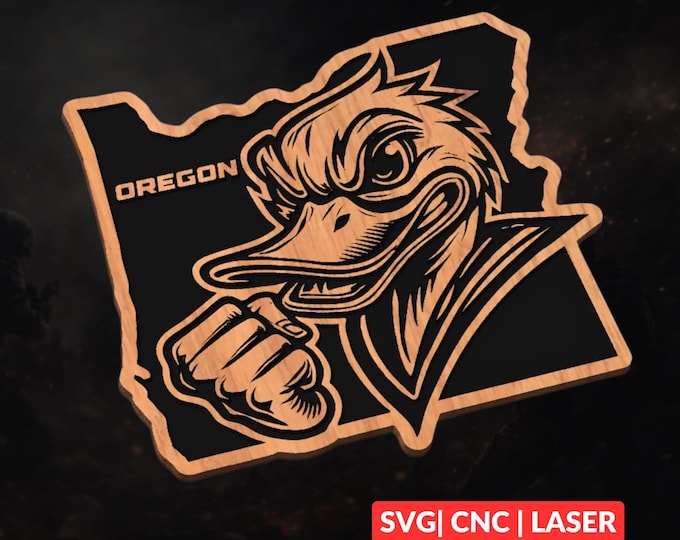 Oregon Sports SVG | CNC Laser Cut File, Wood Wall Art, Glowforge Engraving, LightBurn Ready