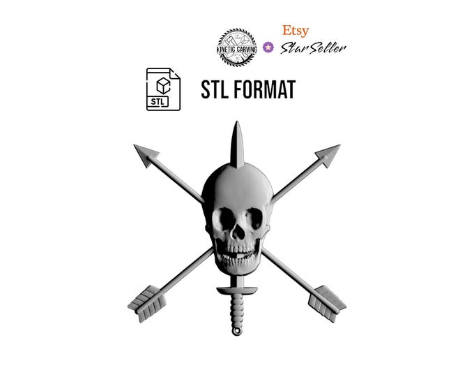 Special Forces Dagger, Skull, Arrows STL File for Woodworking, CNC, Printing and Lasering