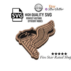 Insignia de explorador SVG / Archivo de corte láser CNC, arte de pared de madera, grabado Glowforge, listo para LightBurn