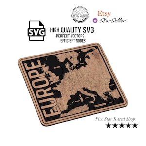Europakarte SVG-Datei für Holzbearbeitung, CNC, Druck und Lasern