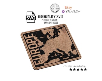 European Map SVG File for Woodworking, CNC, Printing and Lasering