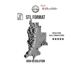 3D STL Modell des Grand Teton Nationalpark Wyoming, USA für 3D Druck, CNC Holzbearbeitung