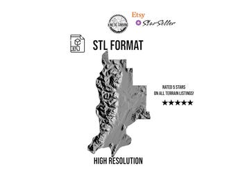Grand Teton National Park Terrain File – 3D Topographic Map for CNC, 3D Printing, or 3D Lasering