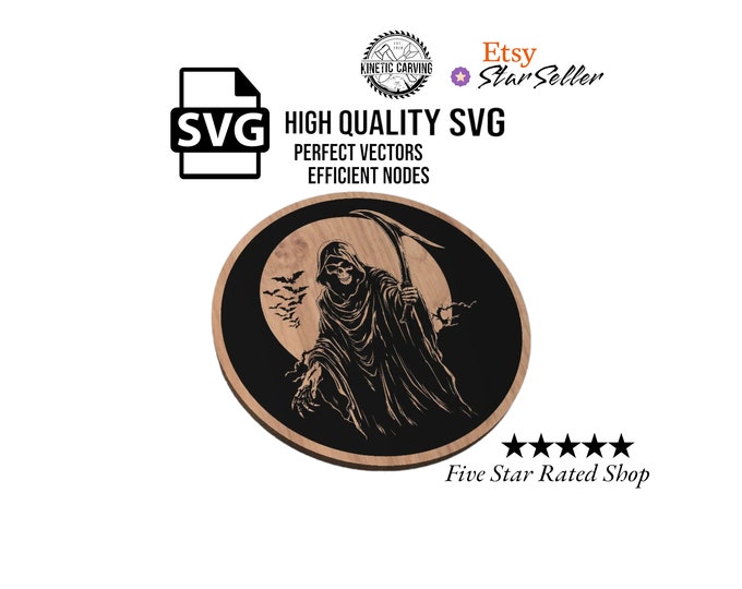 Grim Reaper SVG File for Woodworking, CNC, Printing and Lasering