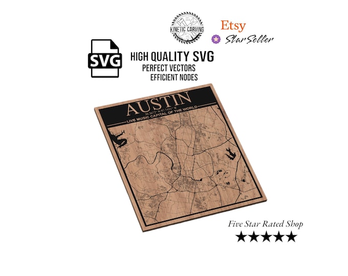 Dallas, Texas City Map SVG File for Woodworking, CNC, Printing and Lasering (Digital Download)