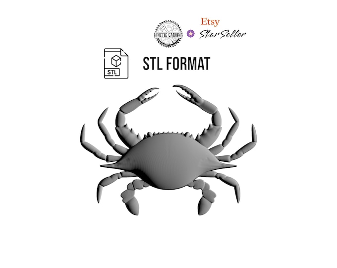 Maryland Blue Crab STL File: Woodworking, CNC, 3D Printing, Laser Engraving, State Symbol