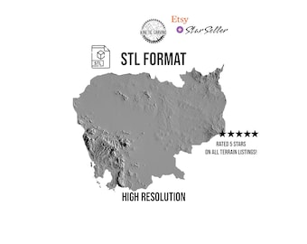 Cambodia 3D STL Model for 3D Printing, CNC Digital Download