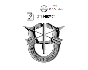 Special Forces Insignia Military Crest STL File for CNC Woodworking & 3-D Print (Digital Download)