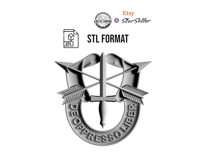 Special Forces Insignia Military Crest STL File for CNC Woodworking & 3-D Print (Digital Download)